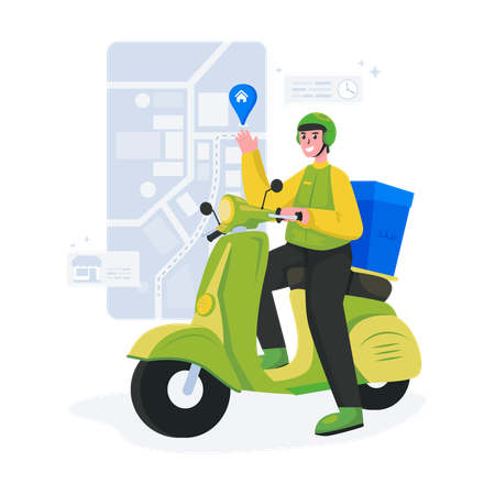 Courier ready to send packages  Illustration