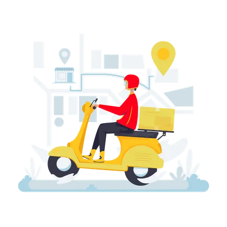 Courier sending package  Illustration