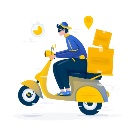 Courier sending package  Illustration