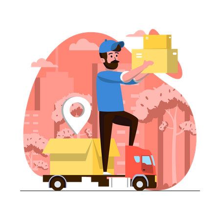 Courier Service  Illustration