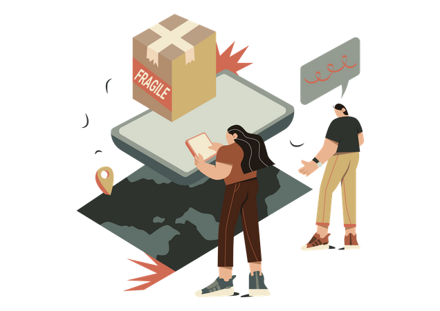 Courier tracking  Illustration