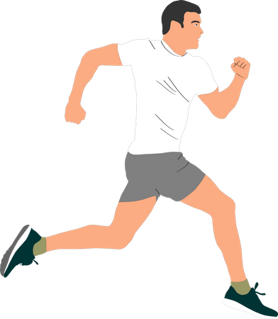 Courir et faire du jogging avec un homme  Illustration