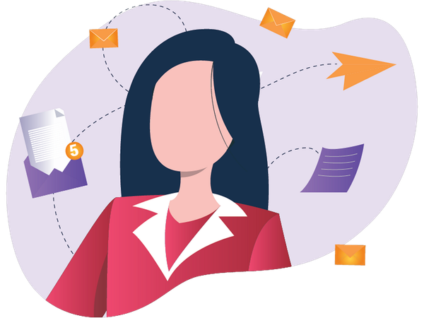 Courriels de marquage féminin  Illustration