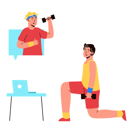 Cours de remise en forme en ligne  Illustration