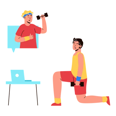 Cours de remise en forme en ligne  Illustration