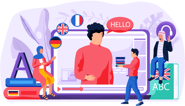 Intervenant pour cours de langues en ligne  Illustration