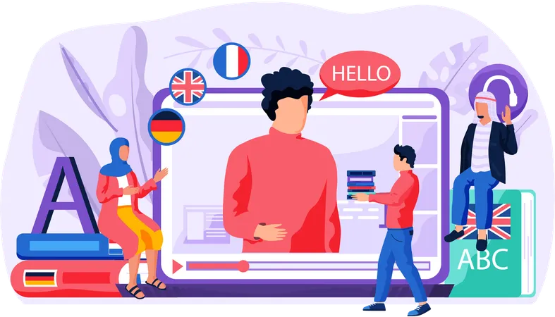 Intervenant pour cours de langues en ligne  Illustration