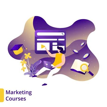 Cours de marketing en ligne  Illustration