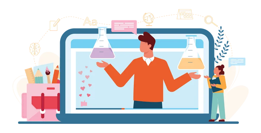 Cours de physique en ligne  Illustration