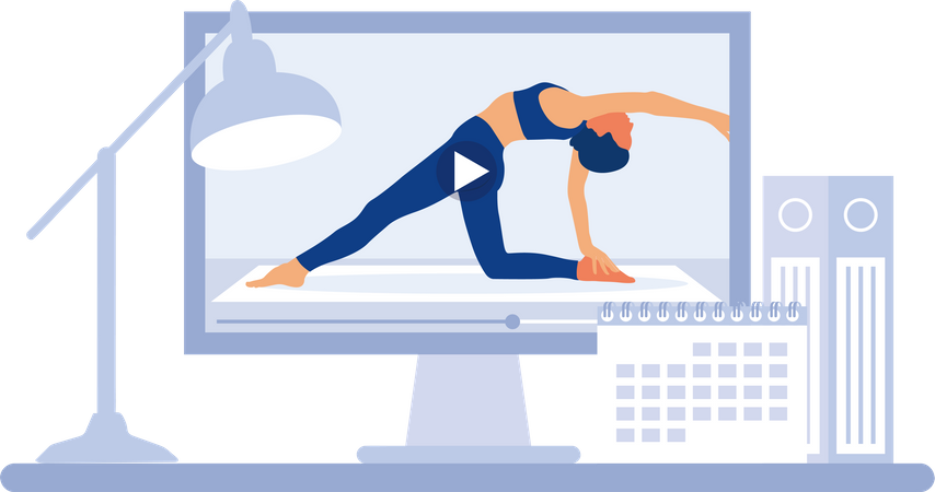 Cours de yoga en ligne  Illustration