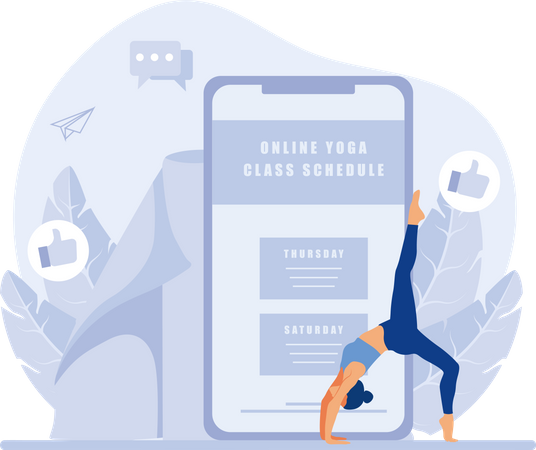 Cours de yoga en ligne  Illustration