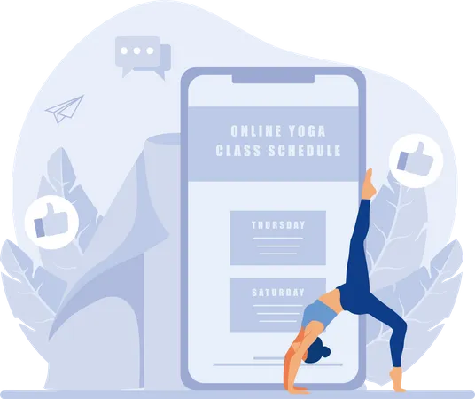 Cours de yoga en ligne  Illustration