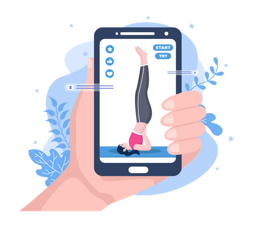 Cours de yoga en ligne  Illustration