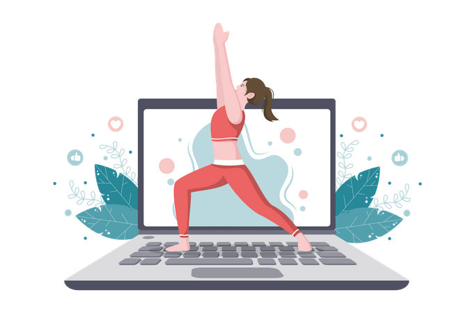 Cours de yoga en ligne  Illustration