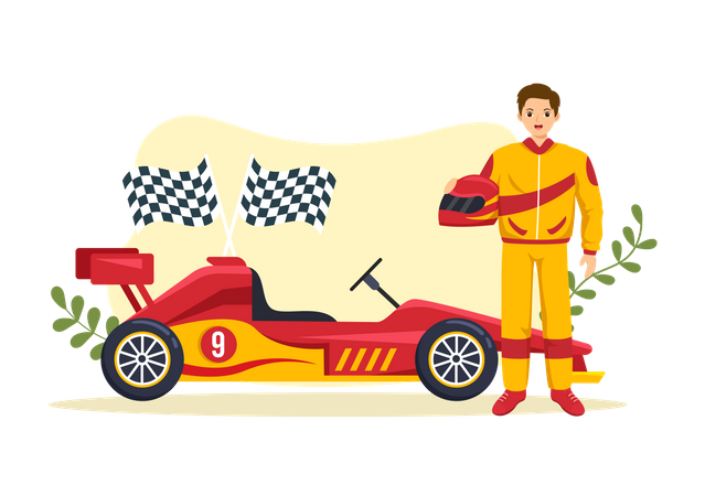 Coureur de course automobile  Illustration