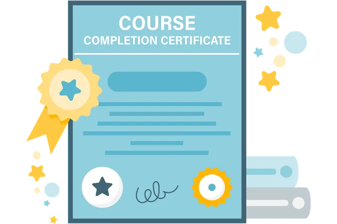 Course completion certificate  Illustration