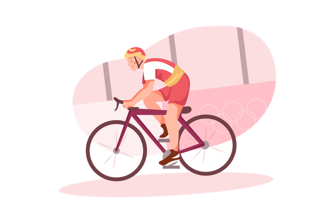 Course cycliste olympique  Illustration