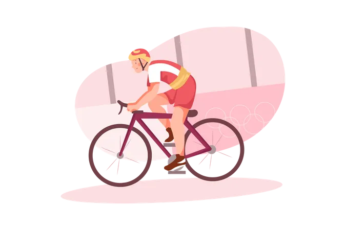 Course cycliste olympique  Illustration