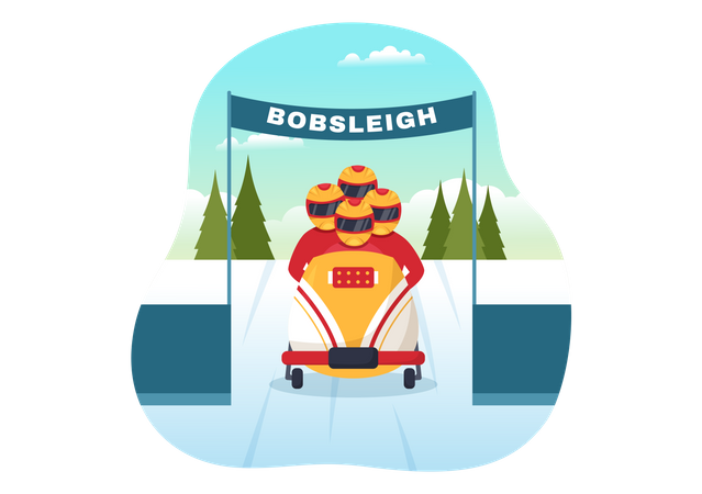 Course de bobsleigh  Illustration