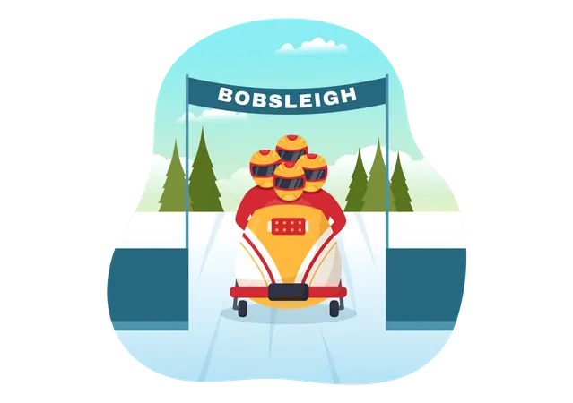 Course de bobsleigh  Illustration