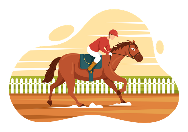 Course de chevaux  Illustration