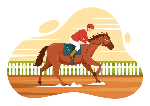 Course de chevaux  Illustration