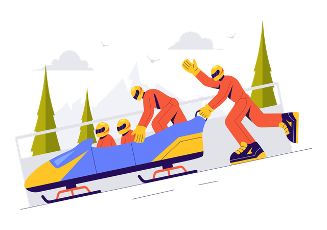 Course de luge  Illustration