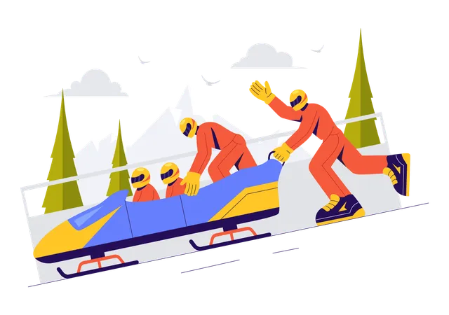 Course de luge  Illustration