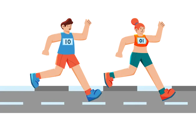 Course de marathon  Illustration