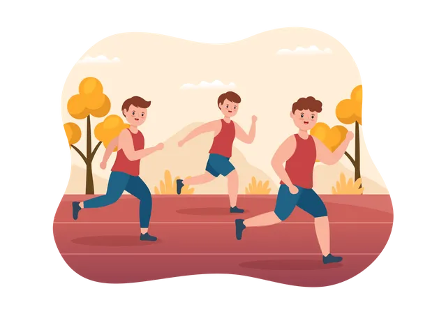 Course de marathon  Illustration