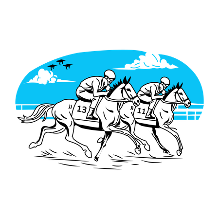 Course de chevaux  Illustration