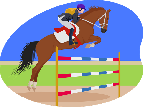 Course de chevaux  Illustration