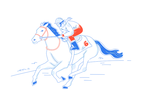 Course de chevaux  Illustration