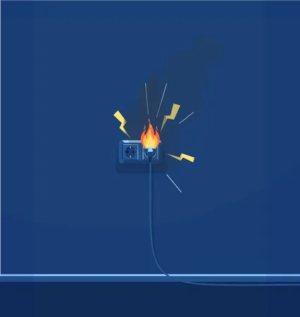 Court-circuit électrique  Illustration