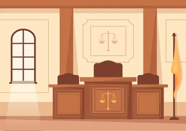 Court Room Interior  Illustration