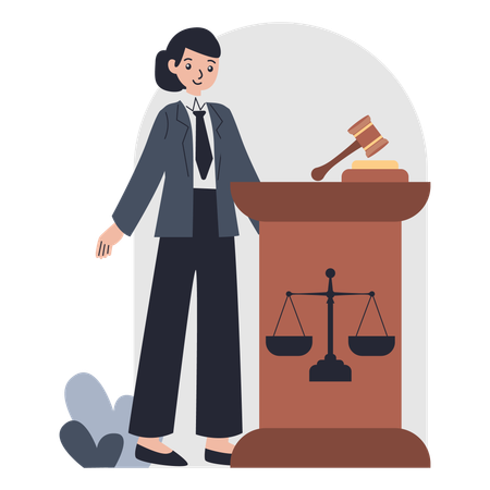 Courtroom Lawyer  Illustration