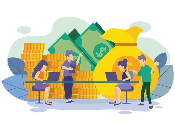Coût du projet par l'équipe de conseillers financiers  Illustration
