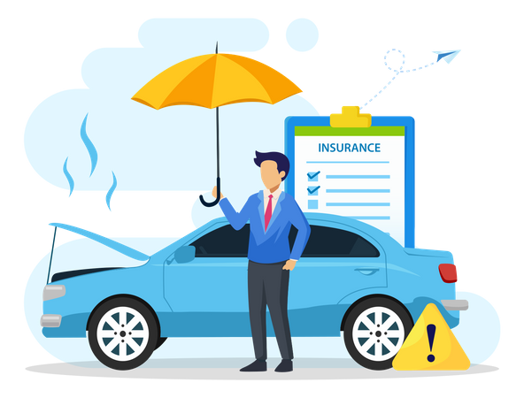 Couverture d'assurance automobile  Illustration