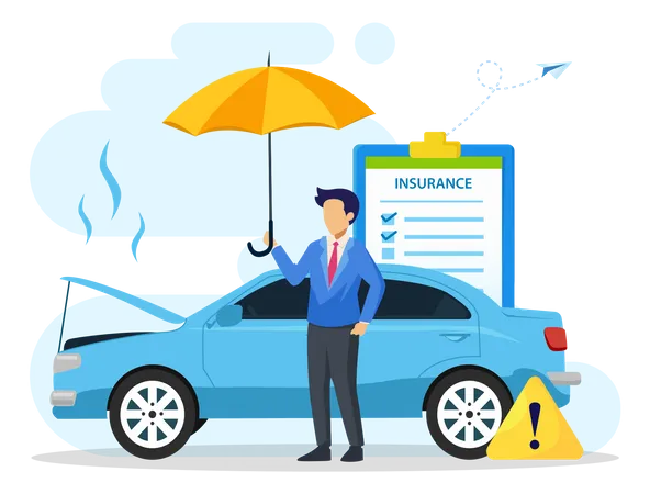 Couverture d'assurance automobile  Illustration