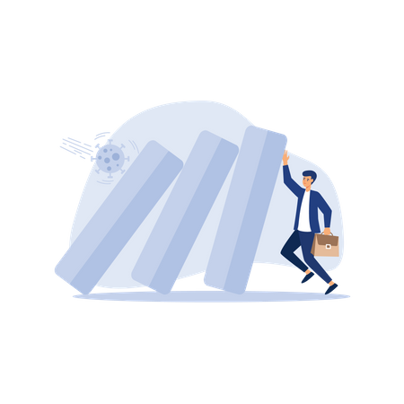 COVID-19 Coronavirus outbreak financial crisis  イラスト