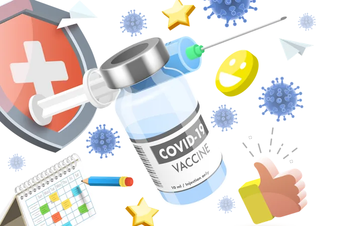 3 D Vector Conceptual Illustration Of COVID 19 Immunization Schedule Global Pandemic Prevention Coronavirus Vaccination Plan Illustration