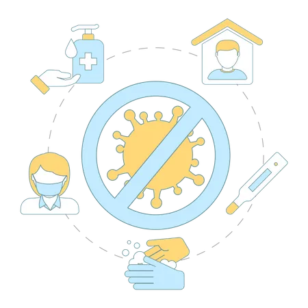 Mesures de prévention covid 19  Illustration