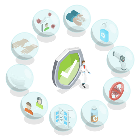 Covid 19 Protection  Illustration