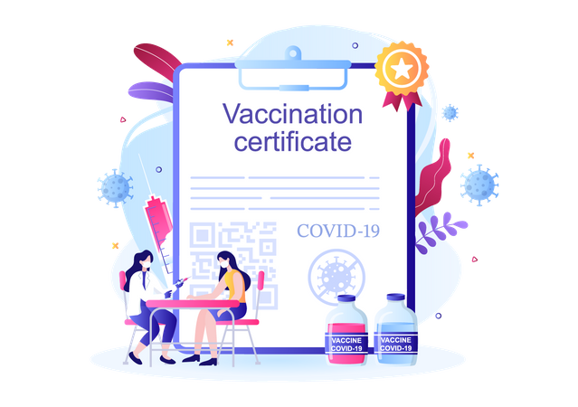 Covid-19 Vaccination Certificate Illustration