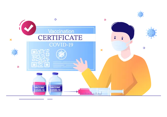 Covid-19 Vaccination Certificate  Illustration