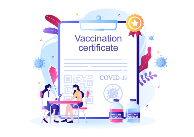 Covid-19 Vaccination Certificate  Illustration