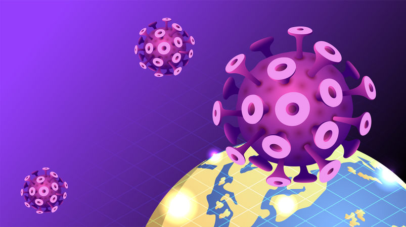 Covid-19 virus or coronavirus outbreak  イラスト