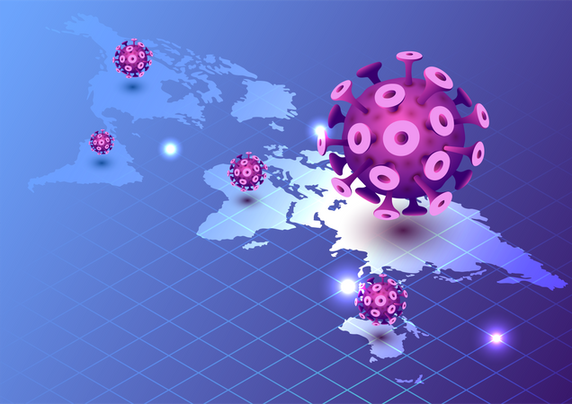 Covid-19 virus or coronavirus outbreak  イラスト