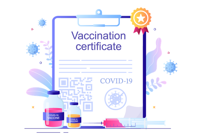 Covid Vaccination Certificate Illustration