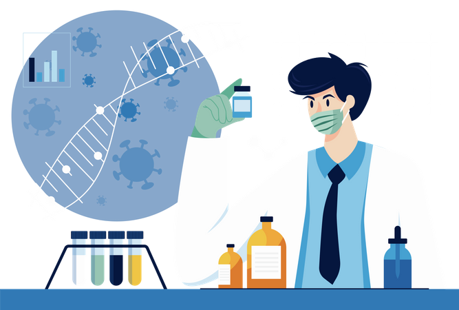 Covid vaccine research  Illustration